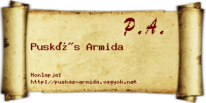 Puskás Armida névjegykártya