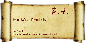 Puskás Armida névjegykártya